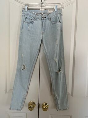 rag & bone Light Blue Distressed Skinny Jeans